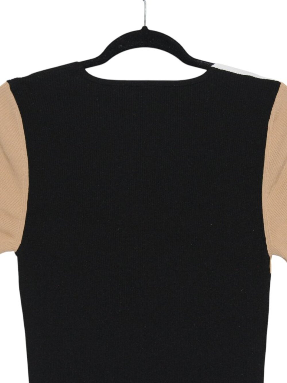 Fabrika Ribbed Midi Dress Black White & Beige Colorblock Size Large - Picture 6 of 8